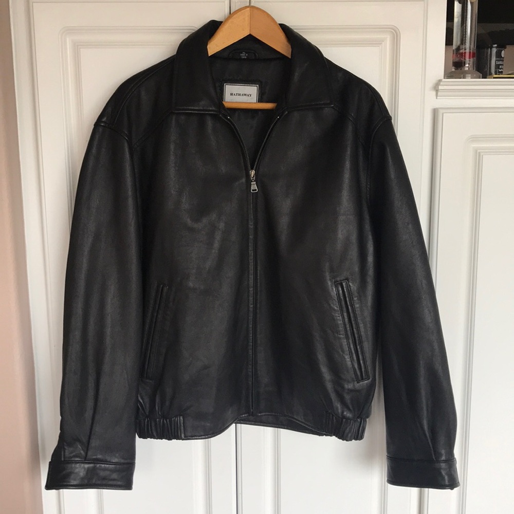 Men’s Leather Black Jacket. Like new!